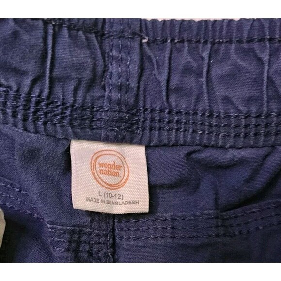 Wonder Nation Boys L (10-12) Gray & Blue Elastic Waist Pockets Drawstring Shorts - Picture 2 of 10